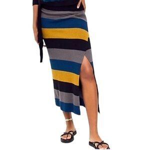 Free People Beach Striped Eyes On You Wrap Sweater Skirt Size Small